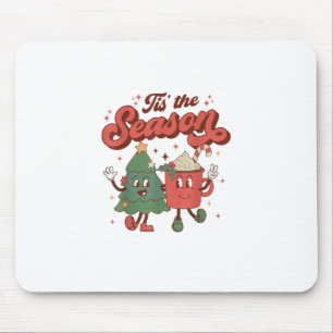 Es ist die Zeit Retro Weihnachten 70er 80er Vintag Mousepad