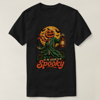 Es ist die Zeit, um gruselig Kürbis-Vogelscheuche T-Shirt