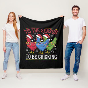 Es ist die Zeit, um Weihnachts-Hühnchen Western zu Fleecedecke