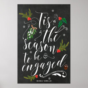 Es ist die Zeit, verlobt zu sein - Winterhochzeits Poster