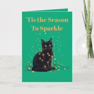 Es ist die Zeit zum Funkeln schwarze Katze verfang Karte