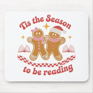 Es ist die Zeit zum Lesen von Weihnachts-Schulbüch Mousepad