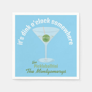 Es ist Dink O'Clock Irgendwo Pickle Martini - Blau Serviette
