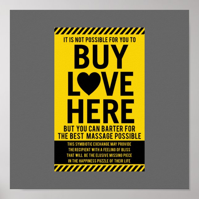 Es ist dir hier nicht möglich, LIEBE zu kaufen Poster (Vorne)