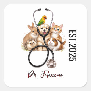 Es ist Dr. Eigentlich Tiere Lustiger Tag des Arz Quadratischer Aufkleber