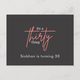 es ist ein 30-jähriges elegantes und stilvolles einladungspostkarte