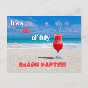 Es ist ein 4. des Juli-Strand-Party Einladungspostkarte