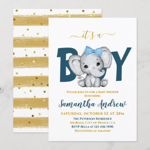 Es ist ein Baby Adorable Baby Elephant Baby Shower Einladung