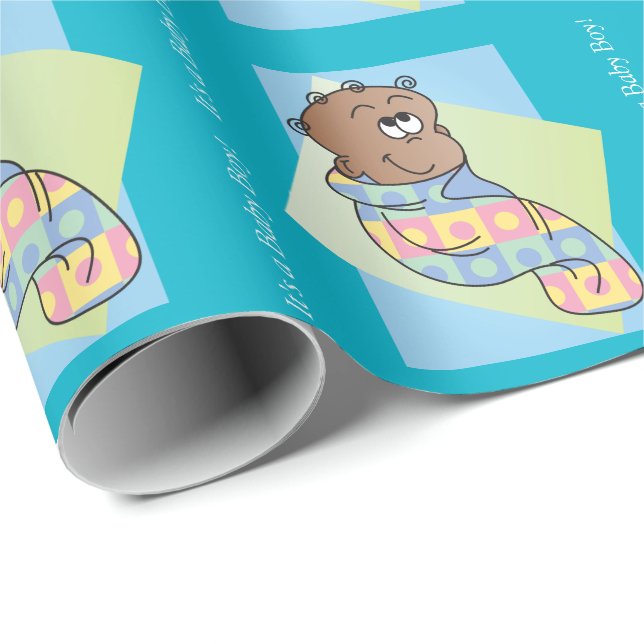 Es ist ein Baby! Afrikanisches Baby Geschenkpapier (Rolleneckpunkt)