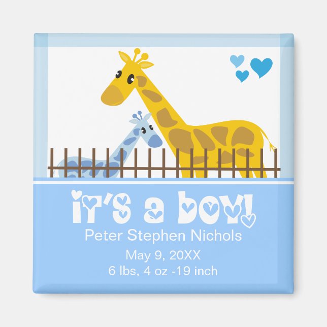Es ist ein Baby Announcement Magnet (Vorne)