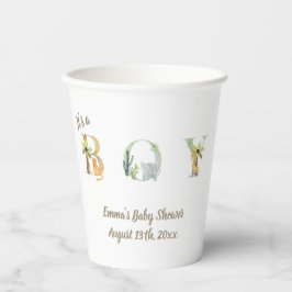 Es ist ein Baby Aquarell Safari Animals Baby Showe Pappbecher