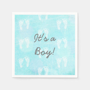 Es ist ein Baby, Baby Footprints Blue Baby Dusche Serviette