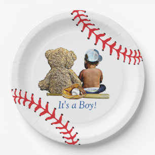 Es ist ein Baby Baseball Themed Boys Baby Shower E Pappteller