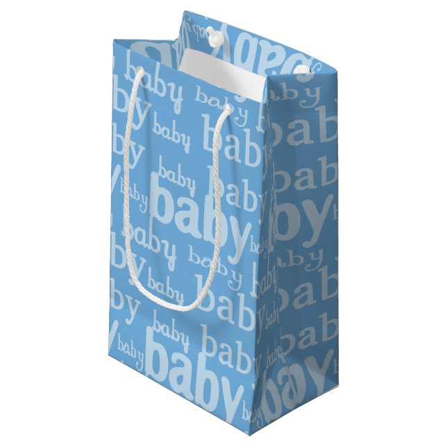 Es ist ein Baby Blue Baby Dusche Party Kleine Geschenktüte (Vorderseite Schrägansicht)
