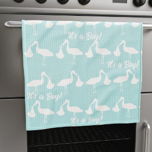 Es ist ein Baby Blue Baby Dusche Stork Küchentuch
