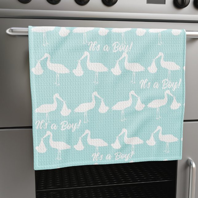 Es ist ein Baby Blue Baby Dusche Stork Küchentuch (Von Creator hochgeladen)