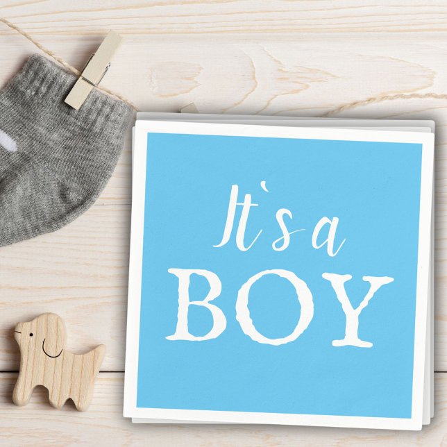 Es ist ein Baby Blue Typografy Baby Baby Shooter Serviette (Von Creator hochgeladen)