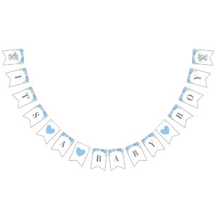 Es ist ein Baby Boy Light Blue Floral Dusche Spink Wimpelkette
