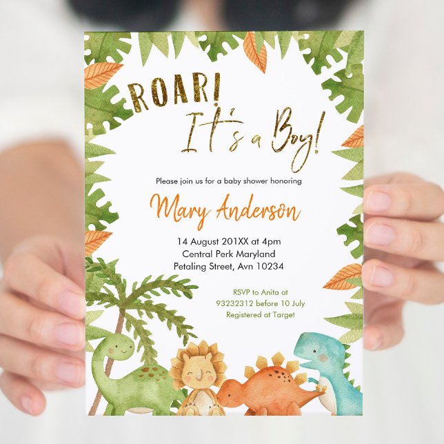 Es ist ein Baby Dinosaur Baby Dusche Einladung (Von Creator hochgeladen)
