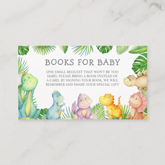 Es ist ein Baby Dinosaur Babyduschenbuch Anfrage Platzkarte (Vorderseite)