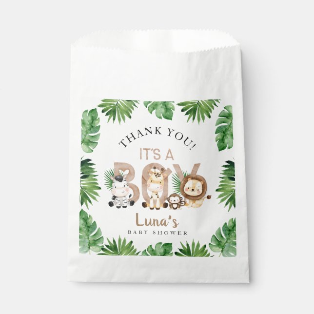 Es ist ein Baby Dschungel Theme Baby Duwer Paper Geschenktütchen (Vorderseite)