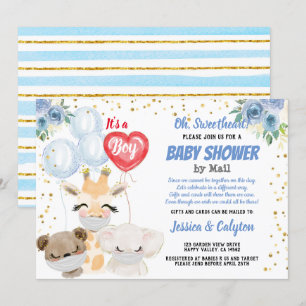 Es ist ein Baby-Dusche mit Mail-Niedlichen Tieren Einladung
