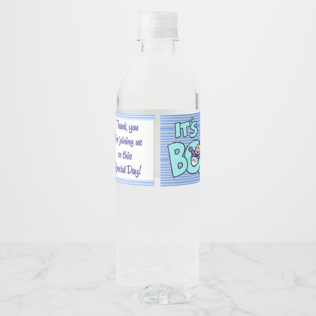 Es ist ein Baby Dusche Wasser Flaschen Labels (Rückseite)