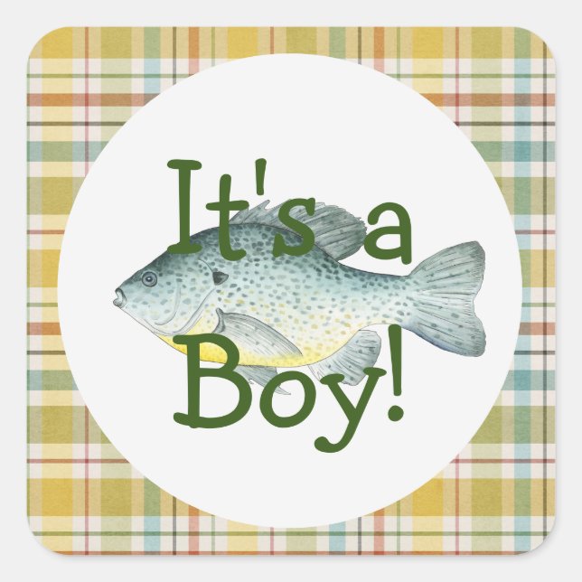 Es ist ein Baby Fishing Babyaufkleber Quadratischer Aufkleber (Vorderseite)