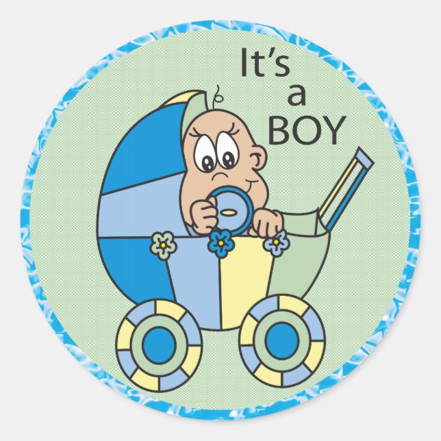 Es ist ein Baby in einer Kutsche Runder Aufkleber (Vorderseite)