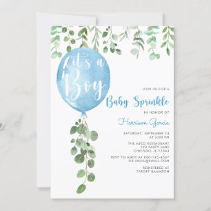 Es ist ein Baby-Sprinkle Eukalyptus-Ballon invita Einladung