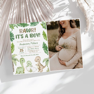 Es ist ein Baby Watercolor Dinosaurier Baby Shower Einladung