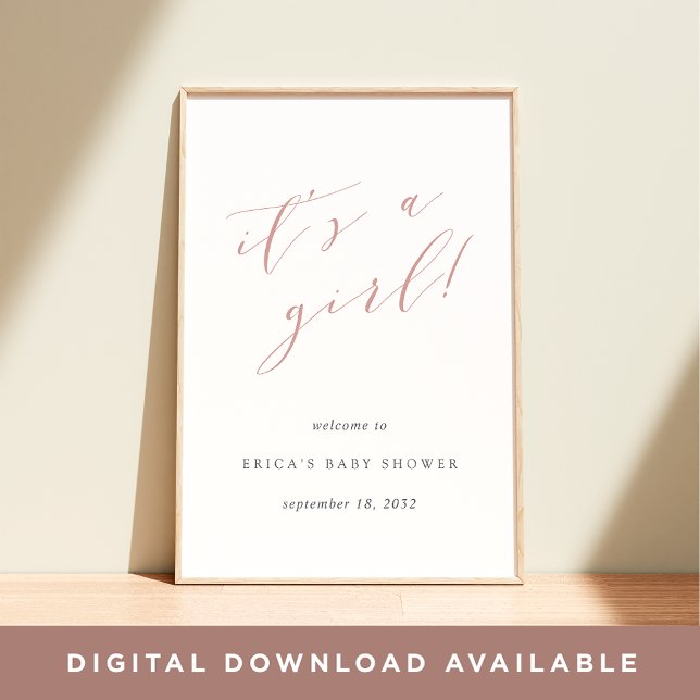 Es ist ein Begrüßungszeichen für Mädchen in Blush  Poster (Von Creator hochgeladen)