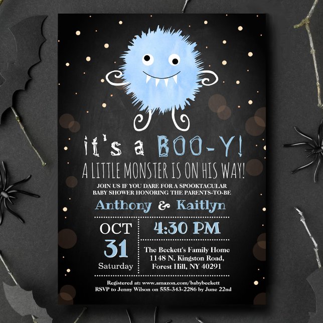 Es ist ein Boo-y! Kleine Monster Halloween Kinderd Einladung (Von Creator hochgeladen)