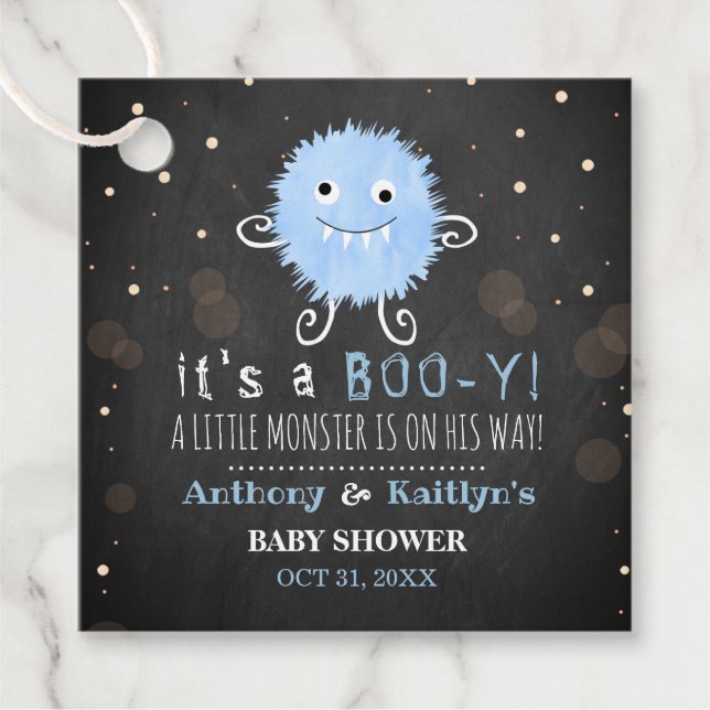 Es ist ein Boo-y! Kleine Monster Halloween Kinderd Geschenkanhänger (Vorderseite)