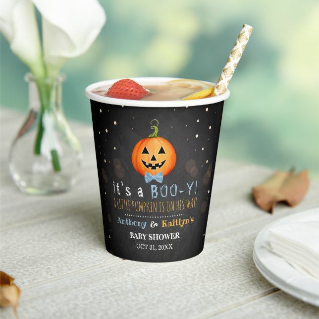 Es ist ein Boo-y! Little Pumpkin Halloween Kinderd Pappbecher (In Situ)