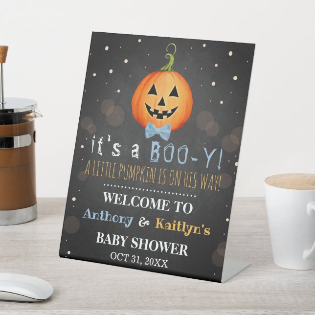 Es ist ein Boo-y! Little Pumpkin Halloween Kinderd Sockelschild (In SItu)
