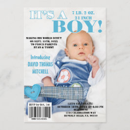Es ist ein Bouncing Baby Boy Magazine Cover Einladung