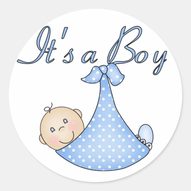 Es ist ein Boy-Aufkleber Runder Aufkleber (Vorderseite)