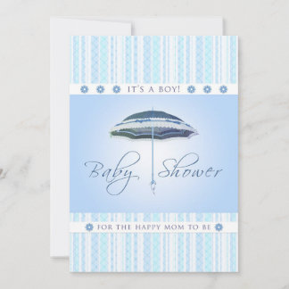 Es ist ein Boy - Baby Dusche - Blauer Schirm Einladung
