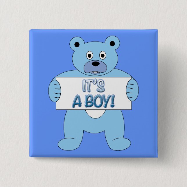 Es ist ein Boy Blue Bär Button (Vorderseite)
