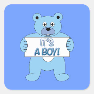 Es ist ein Boy Blue Bär Quadratischer Aufkleber