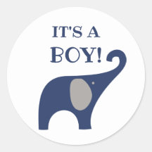 Es ist ein Boy-Blue-Elefant-Gefälligkeitsaufkleber