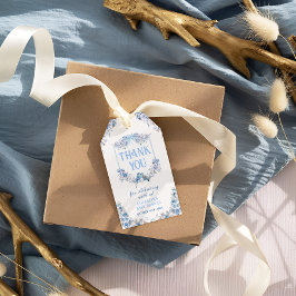 Es ist ein Boy Blue Floral Wappen Danke Geschenkanhänger