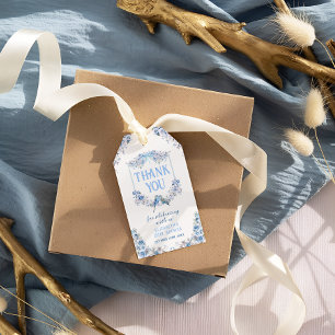 Es ist ein Boy Blue Floral Wappen Danke Geschenkanhänger