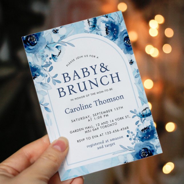 Es ist ein Boy Blue Rose Baby Shower Brunch Einladung (Von Creator hochgeladen)