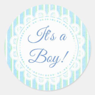 Es ist ein Boy Blue und Green Stripes Aufkleber