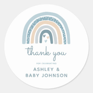 Es ist ein Boy Boho Rainbow Baby Shower Vielen Dan Runder Aufkleber