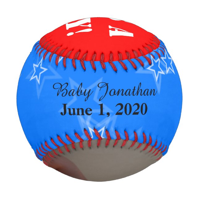 Es ist ein Boy Red White Blue Foto Baseball (Vorderseite)