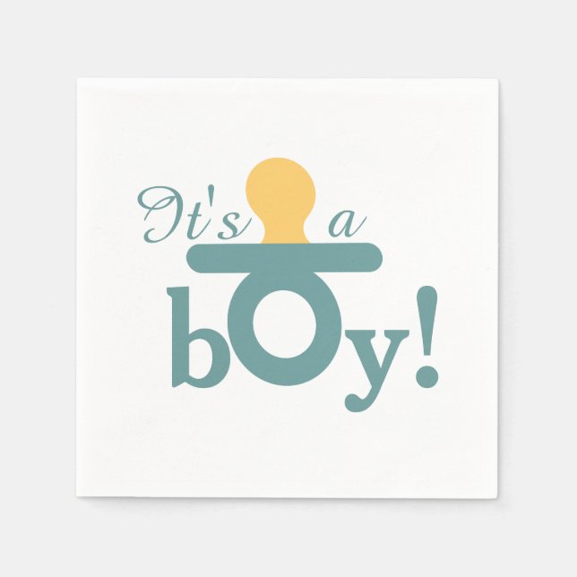 Es ist ein Boy Schnuller Ankündigung Paper Napkin  Serviette (Vorderseite)