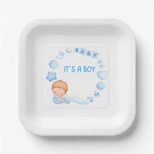 Es ist ein Boy Shower Paper Teller (Vorderseite)